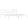 White metal bed frame with headboard 200x200 cm by , Beds and slatted bases - Ref: Foro24-374297, Price: 122,39 €, Discount: %