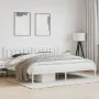 White metal bed frame with headboard 200x200 cm by , Beds and slatted bases - Ref: Foro24-374297, Price: 122,39 €, Discount: %