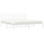 Bettgestell aus weißem Metall mit Kopfteil 200x200 cm von , Betten und Lattenroste - Ref: Foro24-374297, Preis: 124,12 €, Rab...