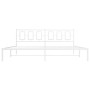 Bettgestell aus weißem Metall mit Kopfteil 200x200 cm von , Betten und Lattenroste - Ref: Foro24-374297, Preis: 124,12 €, Rab...