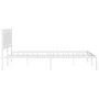 White metal bed frame with headboard 200x200 cm by , Beds and slatted bases - Ref: Foro24-374297, Price: 122,39 €, Discount: %