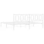 White metal bed frame with headboard 200x200 cm by , Beds and slatted bases - Ref: Foro24-374297, Price: 122,39 €, Discount: %