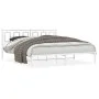 Estructura de cama de metal con cabecero blanco 183x213 cm de , Camas y somieres - Ref: Foro24-374295, Precio: 119,12 €, Desc...