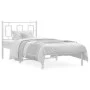 Estructura de cama de metal con cabecero blanco 90x200 cm de , Camas y somieres - Ref: Foro24-374283, Precio: 70,12 €, Descue...