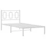 Estructura de cama de metal con cabecero blanco 90x200 cm de , Camas y somieres - Ref: Foro24-374283, Precio: 70,12 €, Descue...