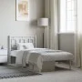 Estructura de cama de metal con cabecero blanco 90x200 cm de , Camas y somieres - Ref: Foro24-374283, Precio: 70,12 €, Descue...