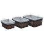Stapelbares Korbset 3-teilig aus naturbrauner Weide von vidaXL, Aufbewahrungskörbe - Ref: Foro24-286977, Preis: 40,04 €, Raba...
