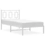Estructura de cama de metal con cabecero blanco 90x200 cm de , Camas y somieres - Ref: Foro24-374283, Precio: 70,12 €, Descue...