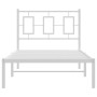 Estructura de cama de metal con cabecero blanco 90x200 cm de , Camas y somieres - Ref: Foro24-374283, Precio: 71,03 €