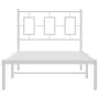 Estructura de cama de metal con cabecero blanco 90x200 cm de , Camas y somieres - Ref: Foro24-374283, Precio: 70,12 €, Descue...