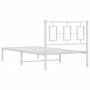 Bettgestell aus Metall mit weißem Kopfteil 90x200 cm von , Betten und Lattenroste - Ref: Foro24-374283, Preis: 71,10 €, Rabat...