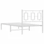 Estructura de cama de metal con cabecero blanco 90x200 cm de , Camas y somieres - Ref: Foro24-374283, Precio: 70,12 €, Descue...