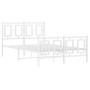 Metal bed frame with headboard and white footboard 120x200 cm by , Beds and slatted bases - Ref: Foro24-374306, Price: 120,43...