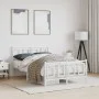 Metal bed frame with headboard and white footboard 120x200 cm by , Beds and slatted bases - Ref: Foro24-374306, Price: 118,76...