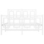 Metal bed frame with headboard and white footboard 120x200 cm by , Beds and slatted bases - Ref: Foro24-374306, Price: 120,43...