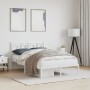 Metal bed frame with white headboard 120x200 cm by , Beds and slatted bases - Ref: Foro24-374288, Price: 101,71 €, Discount: %