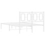 Metallbettgestell mit weißem Kopfteil 120x200 cm von , Betten und Lattenroste - Ref: Foro24-374288, Preis: 101,71 €, Rabatt: %