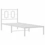 Metal bed frame with white headboard 80x200 cm by , Beds and slatted bases - Ref: Foro24-374281, Price: 63,14 €, Discount: %