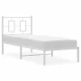 Metal bed frame with white headboard 80x200 cm by , Beds and slatted bases - Ref: Foro24-374281, Price: 63,14 €, Discount: %