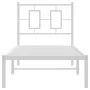 Metal bed frame with white headboard 80x200 cm by , Beds and slatted bases - Ref: Foro24-374281, Price: 63,14 €, Discount: %