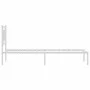 Metal bed frame with white headboard 80x200 cm by , Beds and slatted bases - Ref: Foro24-374281, Price: 63,14 €, Discount: %