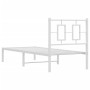 Bettgestell aus Metall mit weißem Kopfteil 80x200 cm von , Betten und Lattenroste - Ref: Foro24-374281, Preis: 64,02 €, Rabat...
