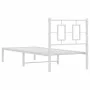Metal bed frame with white headboard 80x200 cm by , Beds and slatted bases - Ref: Foro24-374281, Price: 63,14 €, Discount: %
