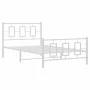 Metal bed frame with headboard and footboard white 107x203 cm by , Beds and slatted bases - Ref: Foro24-374304, Price: 89,48 ...