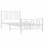 Metallbettgestell mit Kopf- und Fußteil weiß 107x203 cm von , Betten und Lattenroste - Ref: Foro24-374304, Preis: 90,73 €, Ra...