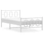 Metal bed frame with headboard and footboard white 107x203 cm by , Beds and slatted bases - Ref: Foro24-374304, Price: 89,48 ...
