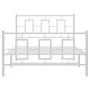 Metal bed frame with headboard and footboard white 107x203 cm by , Beds and slatted bases - Ref: Foro24-374304, Price: 89,48 ...