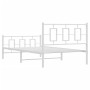Metallbettgestell mit Kopf- und Fußteil weiß 107x203 cm von , Betten und Lattenroste - Ref: Foro24-374304, Preis: 90,73 €, Ra...
