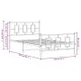 Metal bed frame with headboard and footboard white 107x203 cm by , Beds and slatted bases - Ref: Foro24-374304, Price: 89,48 ...