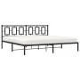 Estructura de cama con cabecero metal negro 200x200 cm de , Camas y somieres - Ref: Foro24-374248, Precio: 128,22 €, Descuent...