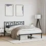 Bed frame with black metal headboard 140x190 cm by , Beds and slatted bases - Ref: Foro24-374241, Price: 106,77 €, Discount: %