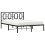 Estructura de cama con cabecero metal negro 140x190 cm de , Camas y somieres - Ref: Foro24-374241, Precio: 108,23 €, Descuent...