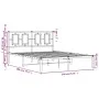 Bed frame with black metal headboard 140x190 cm by , Beds and slatted bases - Ref: Foro24-374241, Price: 106,77 €, Discount: %