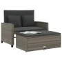 Gartensofa mit Kissen, 2-Sitzer, graues synthetisches Rattan von , Outdoor-Sofas - Ref: Foro24-365134, Preis: 277,57 €, Rabat...