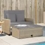2-seater garden sofa with cushions, beige synthetic rattan by , Outdoor sofas - Ref: Foro24-365136, Price: 286,71 €, Discount: %