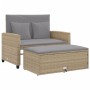 2-seater garden sofa with cushions, beige synthetic rattan by , Outdoor sofas - Ref: Foro24-365136, Price: 256,53 €, Discount: %