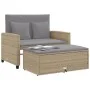2-seater garden sofa with cushions, beige synthetic rattan by , Outdoor sofas - Ref: Foro24-365136, Price: 286,71 €, Discount: %
