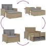2-seater garden sofa with cushions, beige synthetic rattan by , Outdoor sofas - Ref: Foro24-365136, Price: 286,71 €, Discount: %