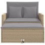 2-seater garden sofa with cushions, beige synthetic rattan by , Outdoor sofas - Ref: Foro24-365136, Price: 256,53 €, Discount: %
