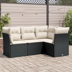 4-piece garden sofa set with black synthetic rattan cushions by , Garden sets - Ref: Foro24-3249415, Price: 271,10 €, Discoun...