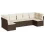 7-piece garden sofa set with brown PE rattan cushions by , Garden sets - Ref: Foro24-3217433, Price: 443,20 €, Discount: %