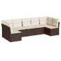 7-teiliges Gartensofa-Set mit braunen PE-Rattan-Kissen von , Gartensets - Ref: Foro24-3217433, Preis: 420,79 €, Rabatt: %