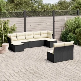 8-piece garden sofa set and black synthetic rattan cushions by , Garden sets - Ref: Foro24-3250105, Price: 496,09 €, Discount: %