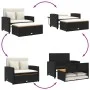 Garden sofa with cushions 2 seater rattan and black acacia wood by , Outdoor sofas - Ref: Foro24-365141, Price: 292,14 €, Dis...