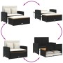 Gartensofa mit Kissen 2-Sitzer aus Rattan und schwarzem Akazienholz von , Outdoor-Sofas - Ref: Foro24-365141, Preis: 297,33 €...