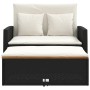 Garden sofa with cushions 2 seater rattan and black acacia wood by , Outdoor sofas - Ref: Foro24-365141, Price: 242,73 €, Dis...
